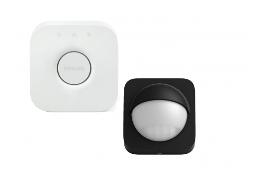 Pachet Philips Hue: Bridge Hue + Senzor pentru exterior Hue